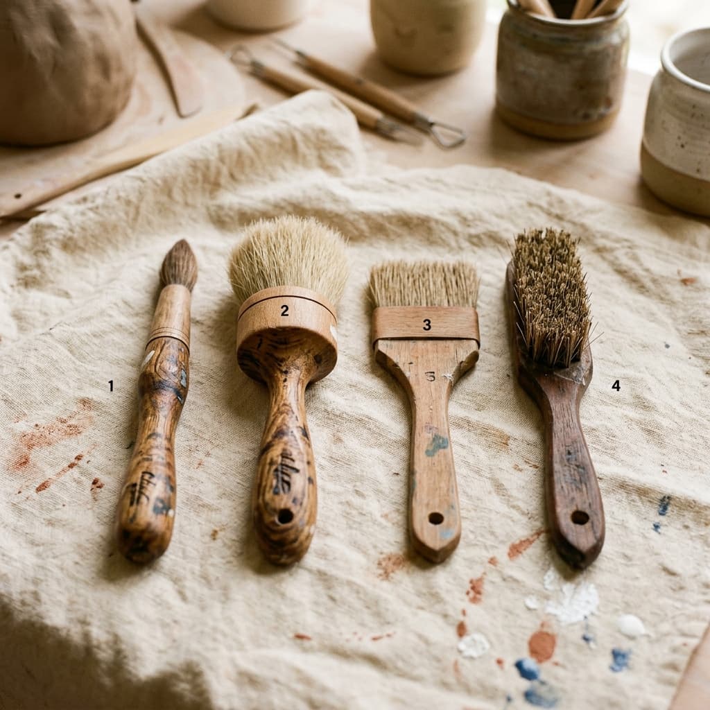 Pottery brush types