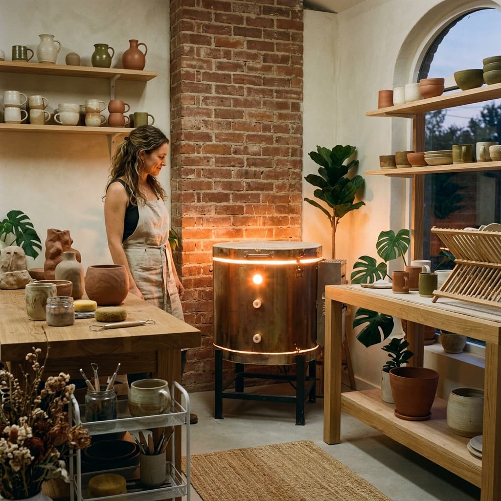 Pottery kiln firing